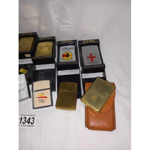 1343 - A good collection of Zippo lighters including rare example