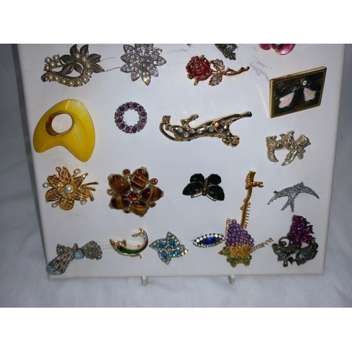 1349 - A pad of costume brooches. ( Pad not included)