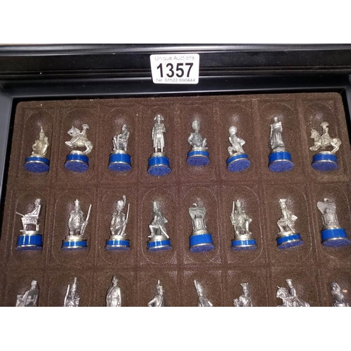 1357 - A Battle of Waterloo chess set and board