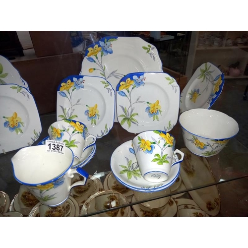 1387 - A Welby Samson Smith tea set. Approximately 20 pieces, 1 A/F