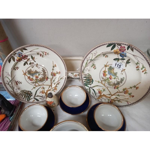 115 - A quantity of plates and bowls including Dresden etc.