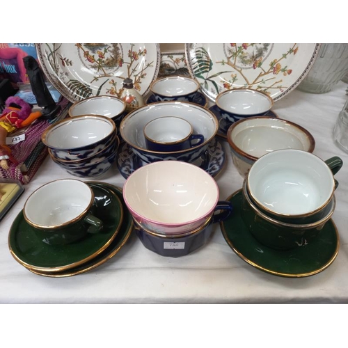 115 - A quantity of plates and bowls including Dresden etc.