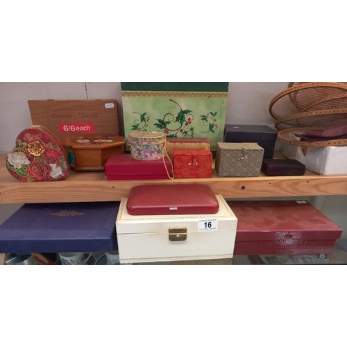 16 - A collection of decorative cardboard & wooden boxes, some modern oriental types