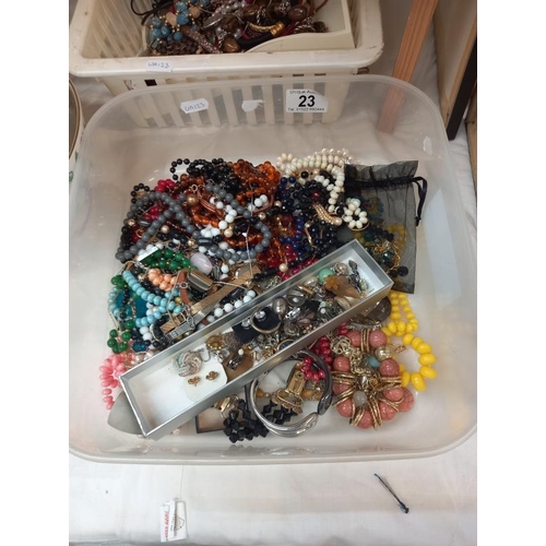 23 - 2 boxes of costume jewellery