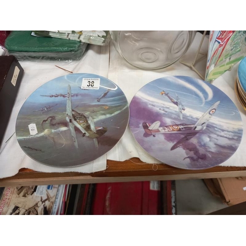 38 - A quantity of collectors plates including limited edition Red Arrows plates and some steam train pla... 