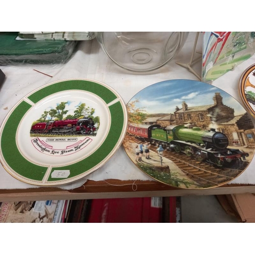 38 - A quantity of collectors plates including limited edition Red Arrows plates and some steam train pla... 