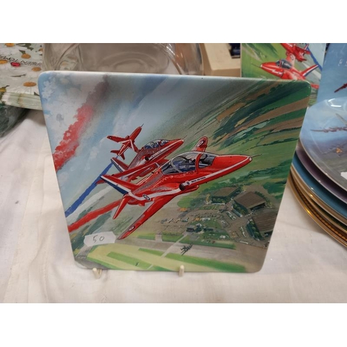 38 - A quantity of collectors plates including limited edition Red Arrows plates and some steam train pla... 