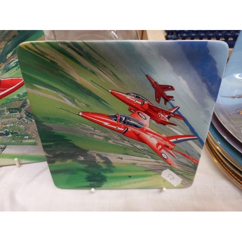 38 - A quantity of collectors plates including limited edition Red Arrows plates and some steam train pla... 