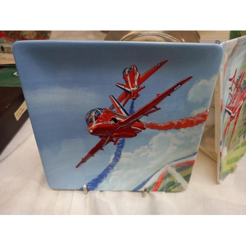 38 - A quantity of collectors plates including limited edition Red Arrows plates and some steam train pla... 