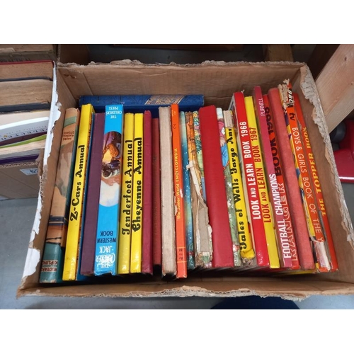 62 - 2 boxes of old books/annuals.