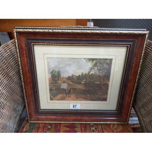 87 - A framed and glazed rural print. Collect only