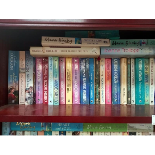 153 - 2 shelves of romantic novels (Paperback and a few hardbacks) by Maeve Binchy, Catherine Cookson, Joa... 