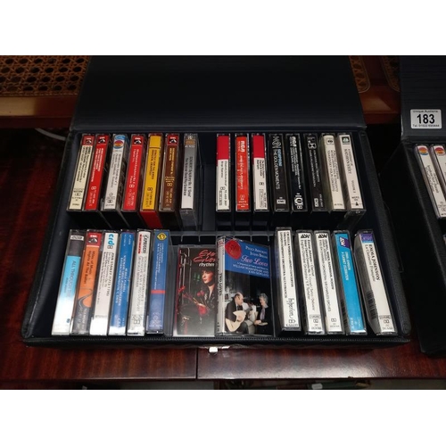 183 - 3 carry cases of music cassettes, mostly Classical