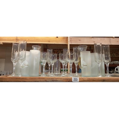 233 - A collection of tall drinking glasses