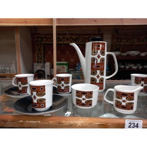 234 - A retro J F pottery coffee set