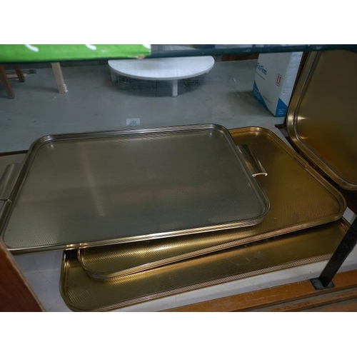 240 - A quantity of metal serving trays