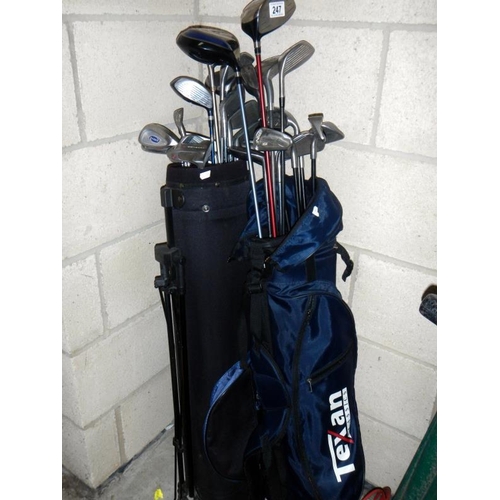 247 - 2 sets of golf clubs including Ping