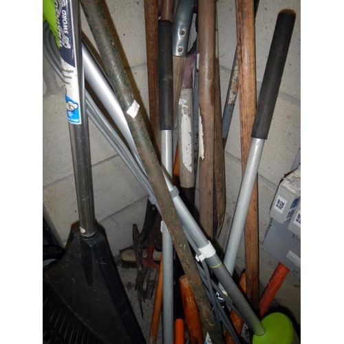 269 - A Good lot of garden tools and a mains strimmer. COLLECT ONLY.