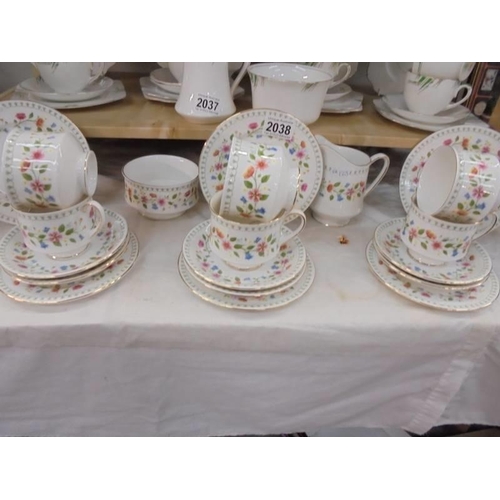 2038 - 20 pieces of Paragon 'Anastasia' pattern tea ware.