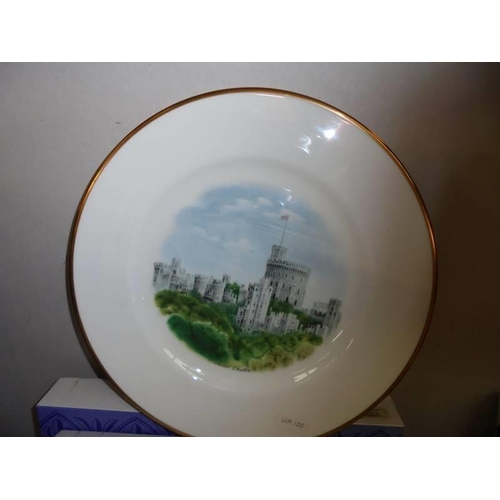 2049 - Four boxed Wedgwood castle scene collector's plates.