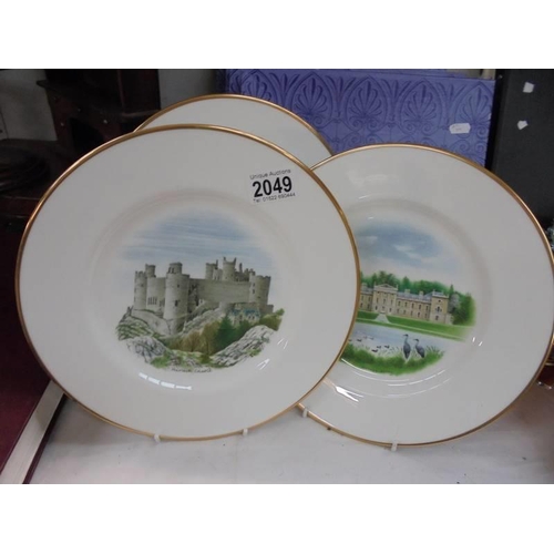 2049 - Four boxed Wedgwood castle scene collector's plates.