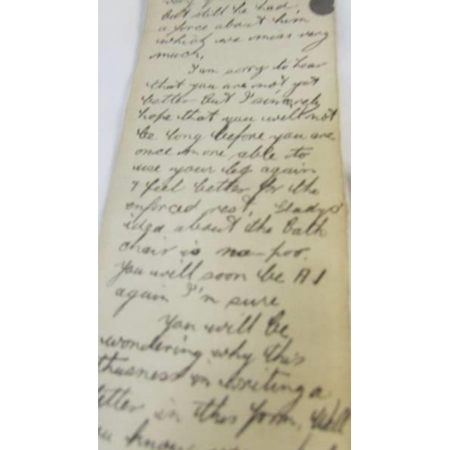 2094 - A hand written letter in the form of a scroll, dated 1919.