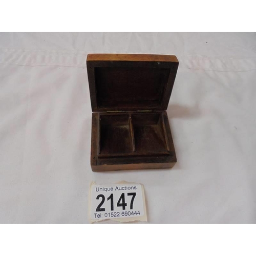 2147 - A small treen stamp box.