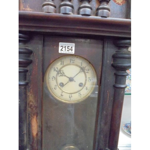 2154 - A Victorian mahogany wall clock, COLLECT ONLY.