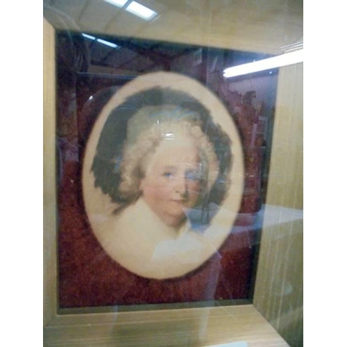 2178 - A pair of framed and glazed print portraits of George Washington and Martha Washington.