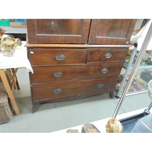 2180 - A Victorian mahogany linen press. COLLECT ONLY.