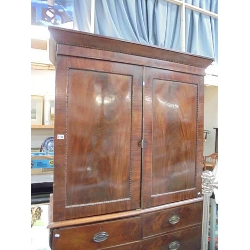 2180 - A Victorian mahogany linen press. COLLECT ONLY.