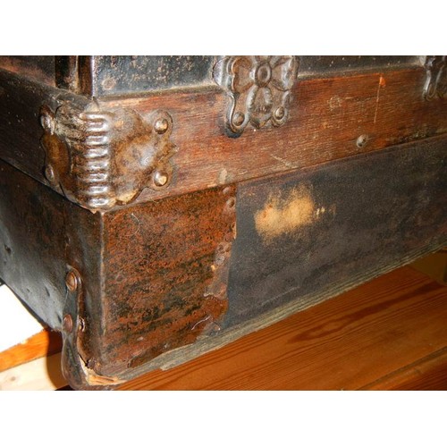 2231 - An old metal bound travelling trunk.COLLECT ONLY.