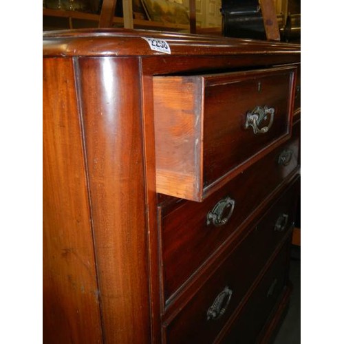 2258 - A Victorian mahogany two over three chest of drawers,. COLLECT ONLY.