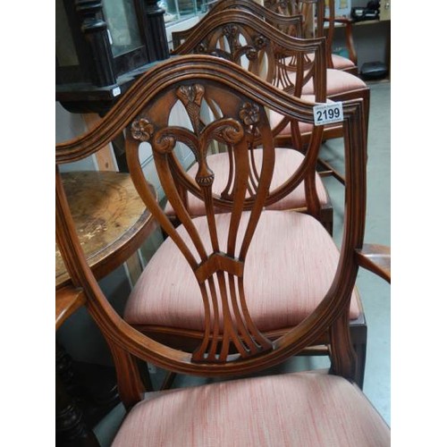 2199 - A set of six good quality mahogany shield back chairs, COLLECT ONLY.