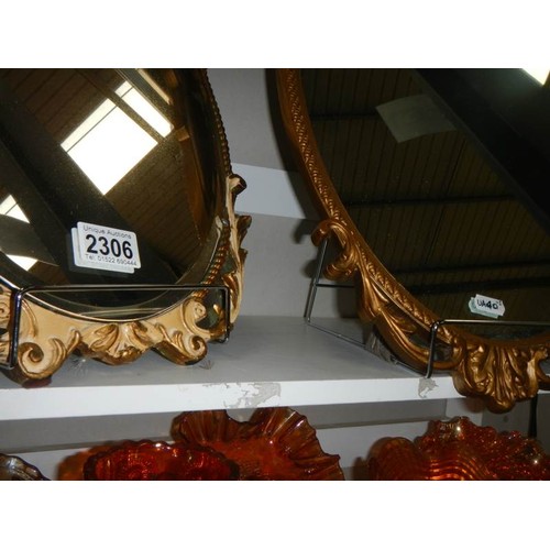 2306 - A gilt framed bevel edged table mirror and one other, COLLECT ONLY.