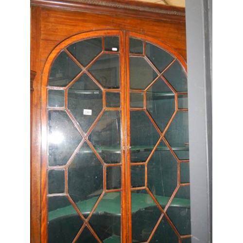 2361 - A Victorian mahogany double door corner cupboard, COLLECT ONLY.