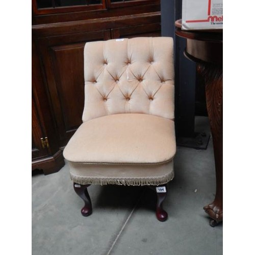 2362 - A Victorian style deep buttoned bedroom chair. COLLECT ONLY.