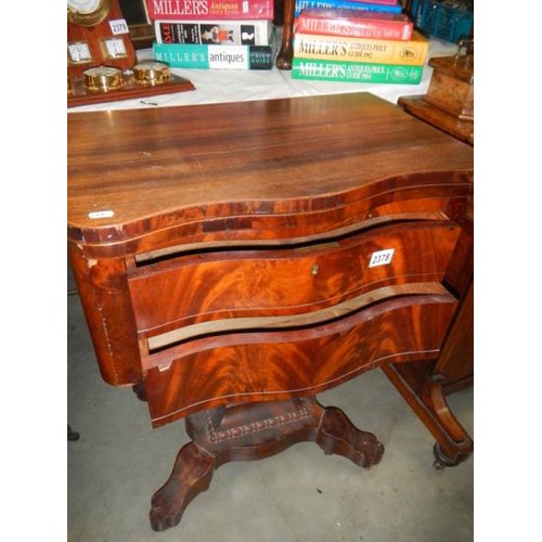 2378 - A Victorian mahogany fold over games table. COLLECT ONLY.