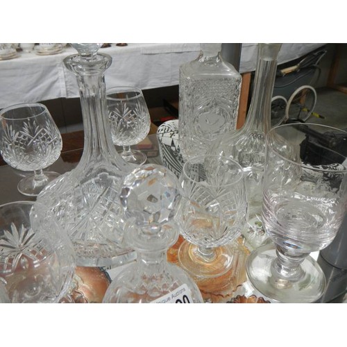 2390 - A good lot of cut glass including decanters. COLLECT ONLY.