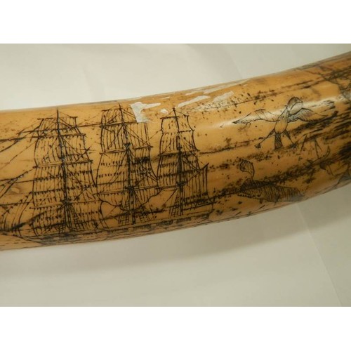 2398 - A mid 20th century replica scrimshaw.