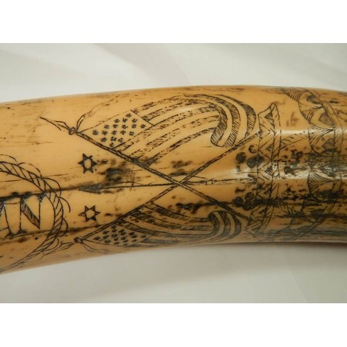 2398 - A mid 20th century replica scrimshaw.