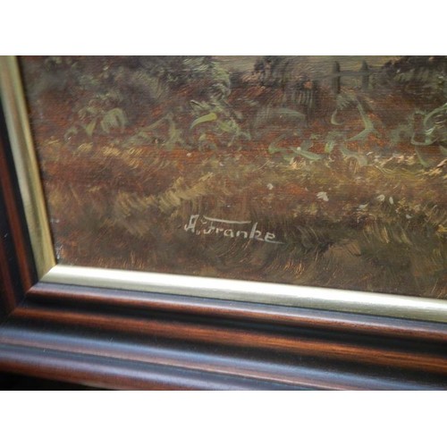 2459 - A good German oil on canvas entitled 'Black Forest' by H Franke, with certificate of authenticity, C... 