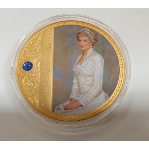 2144 - A Princess Diana portrait medallion and an 1819 medallion.