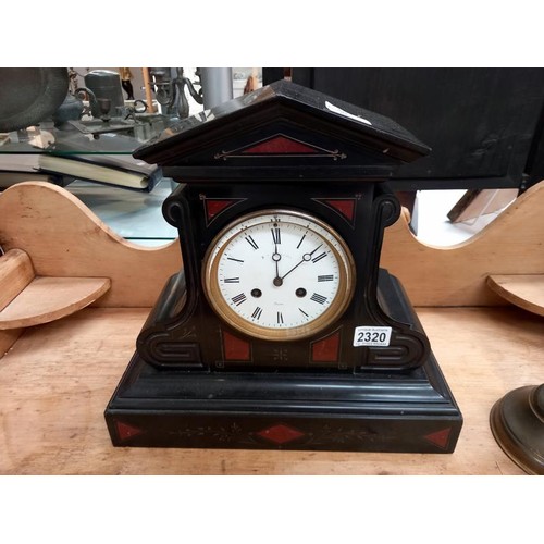 2320 - A good slate mantel clock in working order.