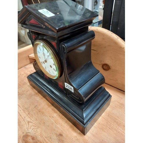 2320 - A good slate mantel clock in working order.