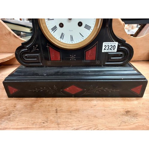 2320 - A good slate mantel clock in working order.