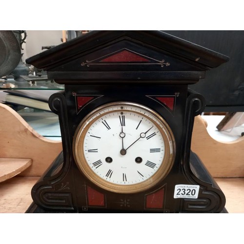 2320 - A good slate mantel clock in working order.