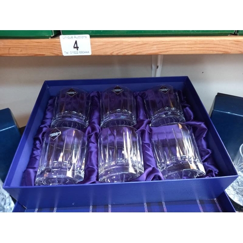 47 - A boxed Edinburgh crystal & Royal Scot crystal whisky tumblers & other glassware