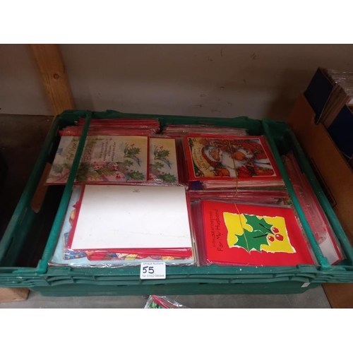 55 - A quantity of mixed Christmas cards & a quantity of mixed greeting cards etc.