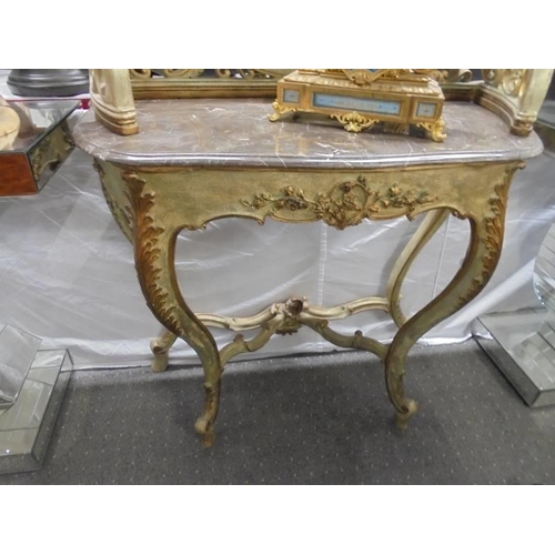 1592 - A French style console table with mirror.